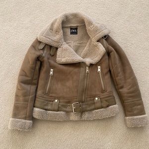 ZARA FAUX SUEDE MOTO JACKET